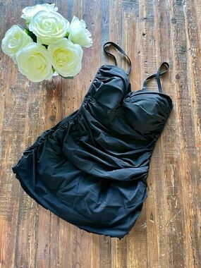 Profile By Gottex Black Skirted One-Piece Swimsuit/ Swim Dress Sz 10